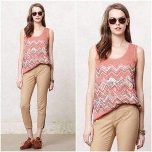 Anthropologie Meadow Rue Antica Beaded Top Sz S